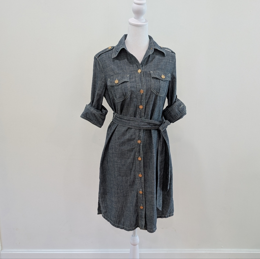 Tory Burch Brigitte Chambray Denim Shirt Dress